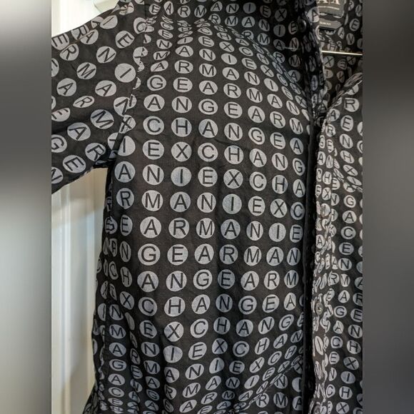 Armani exchange all over logo print button down shirt size medium - Picture 4 of 5